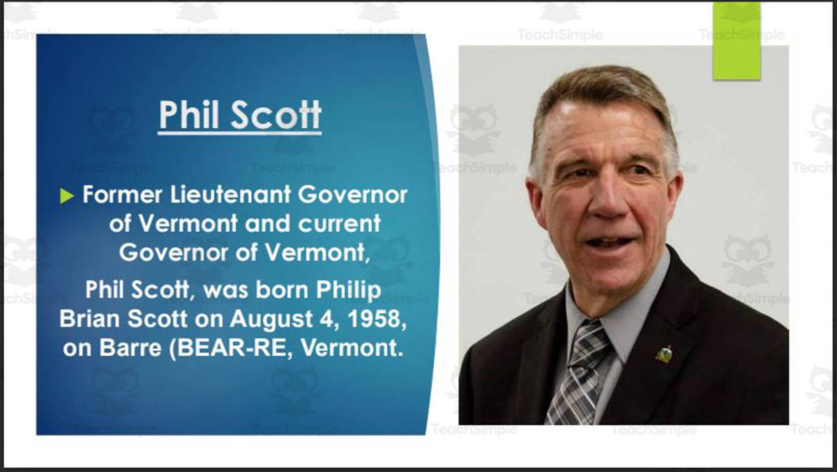 An educational teaching resource from Mr. Matthews Teacher Store entitled Current Vermont Governor, U.S. Senators & Rep. (BIO PPT Bundle) downloadable at Teach Simple.