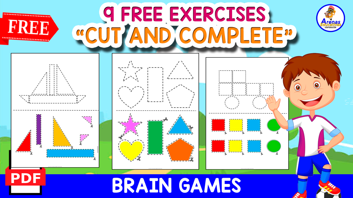 An educational teaching resource from EDITORIAL LAURA EDUCA entitled CUT AND COMPLETE | 9 FREE EXERCISES downloadable at Teach Simple.