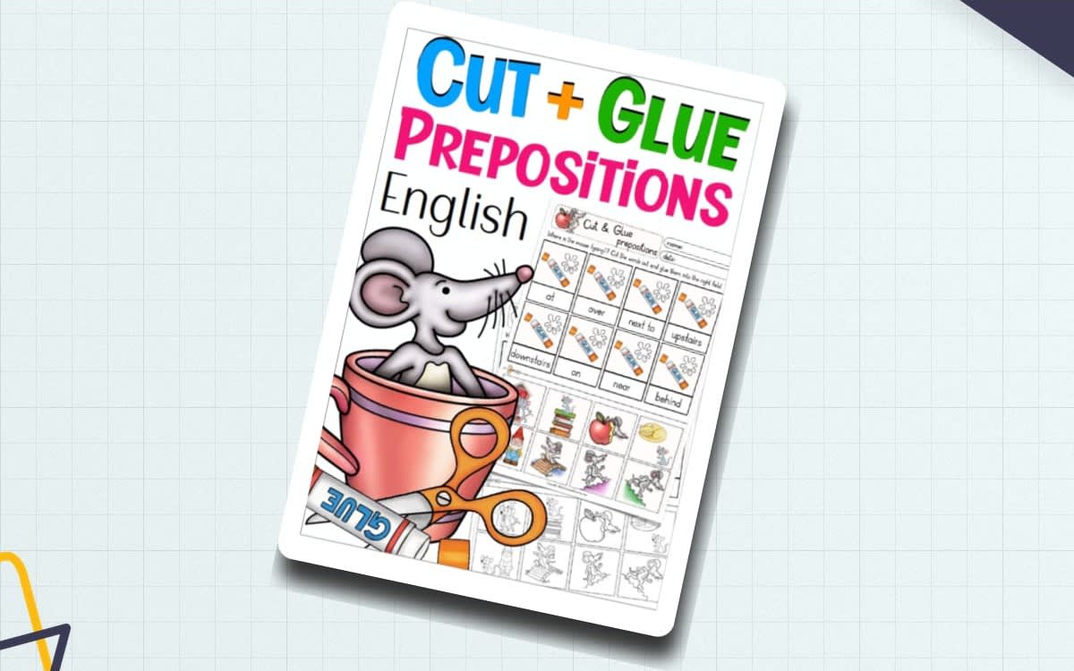 An educational teaching resource from Better Teaching Resources entitled Cut & Glue: Prepositions downloadable at Teach Simple.