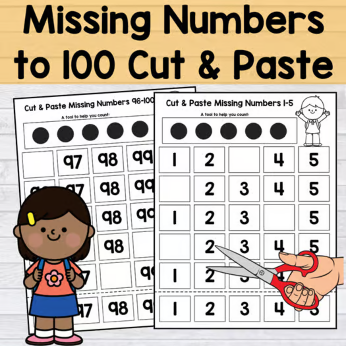 Cut and Paste Counting to 100 Worksheets for Preschool and Homeschool preview