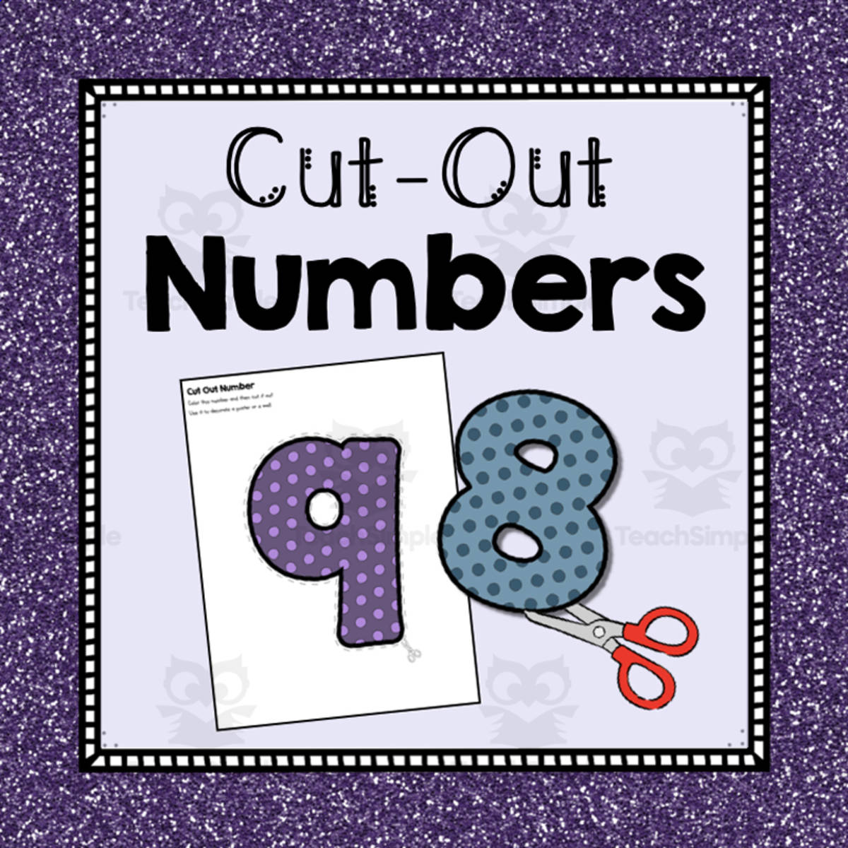 An educational teaching resource from Simply Schoolgirl entitled Cut Out Numbers | Preschool Number Resources downloadable at Teach Simple.