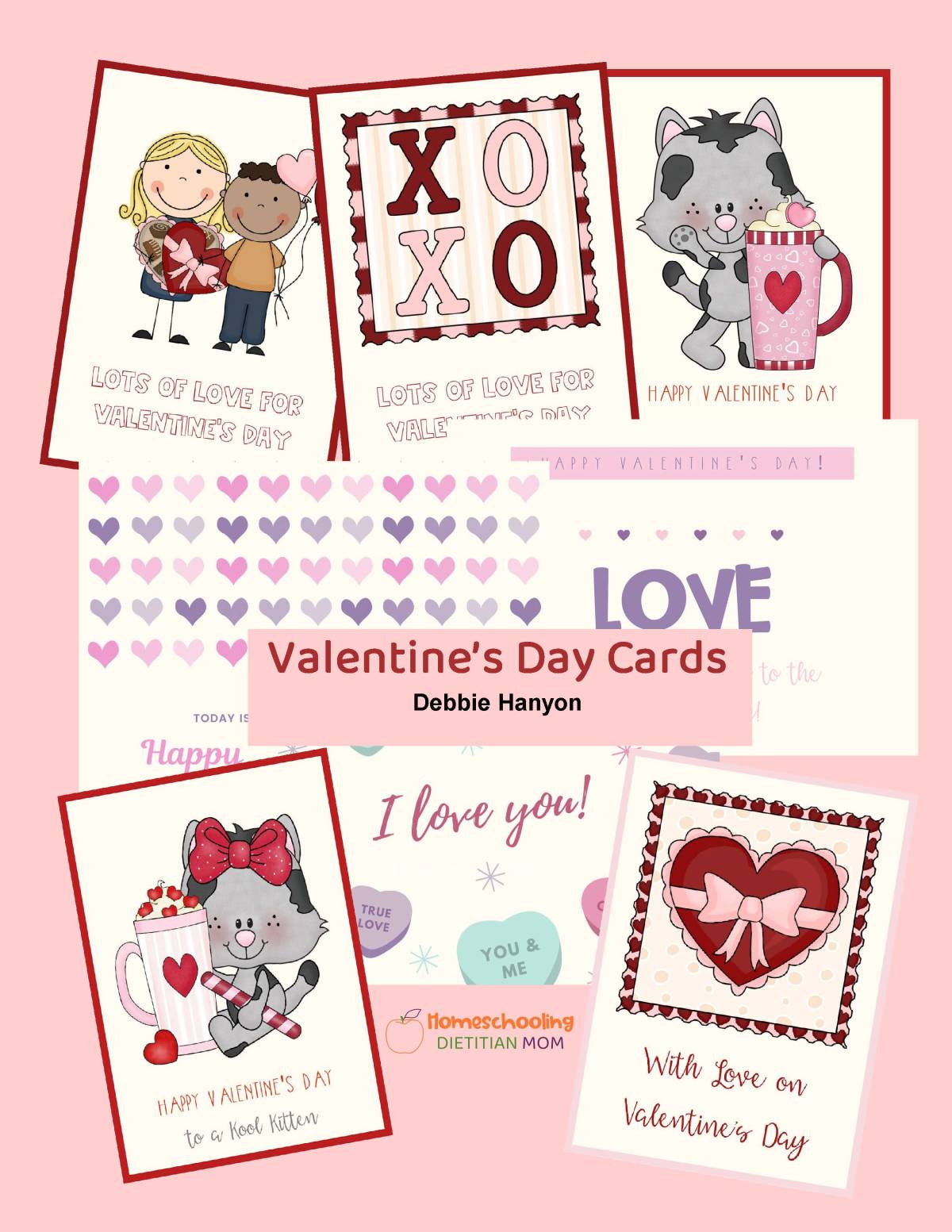 An educational teaching resource from Homeschooling Dietitian Mom entitled Cute Cat Cards 5x7 Envelope Template Included downloadable at Teach Simple.