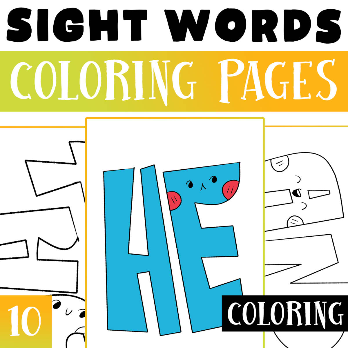 An educational teaching resource from Lapiiin Art Activities entitled Cute Sight Words Coloring pages Worksheet Activities For Morning Work downloadable at Teach Simple.