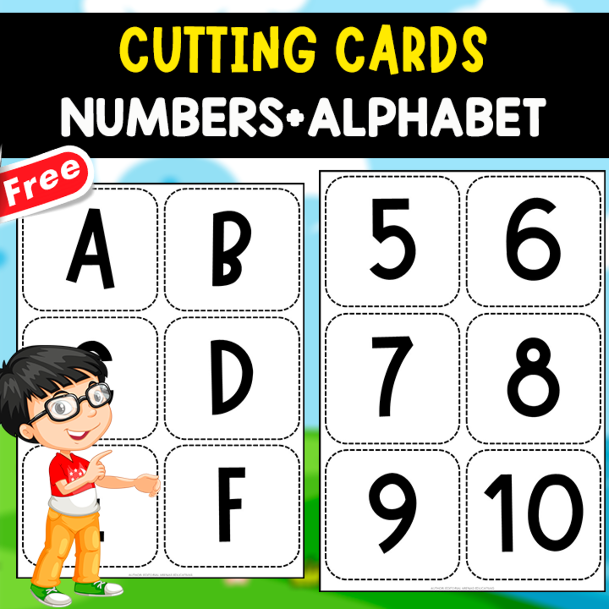 An educational teaching resource from EDITORIAL LAURA EDUCA entitled CUTTING FLASHCARDS | NUMBERS + ALPHABET downloadable at Teach Simple.