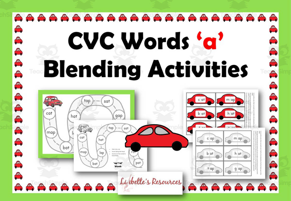 An educational teaching resource from Lilibette's Resources entitled CVC Words Short A Blending Activities downloadable at Teach Simple.