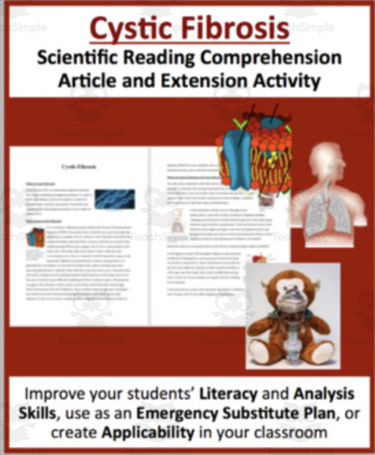 An educational teaching resource from Teach With Fergy entitled Cystic Fibrosis Reading Comprehension Article downloadable at Teach Simple.