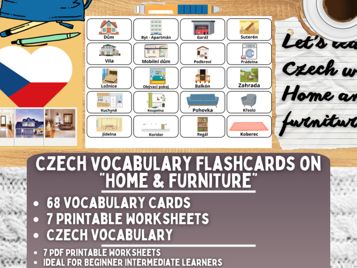 Czech Picture Vocabulary Flashcards - Home & Furniture preview
