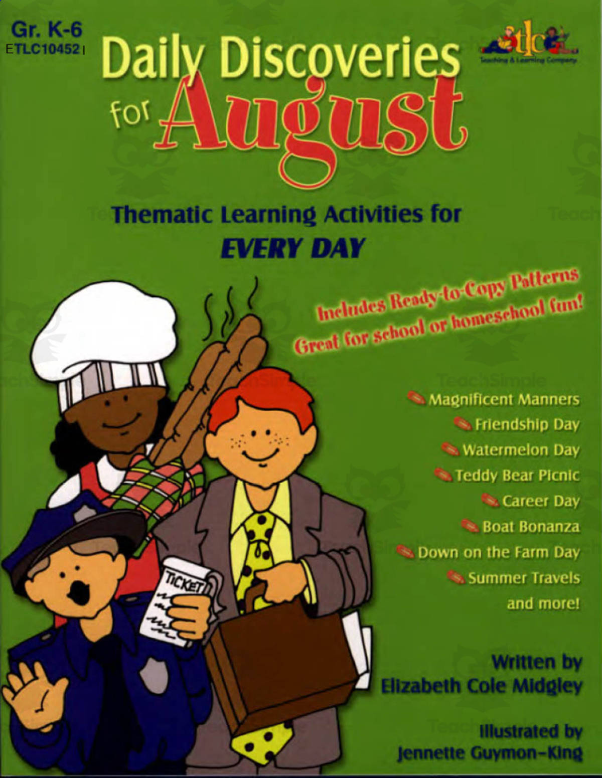 An educational teaching resource from Classroom Complete Press entitled Daily Discoveries for AUGUST: Thematic Learning Activities for EVERY DAY downloadable at Teach Simple.