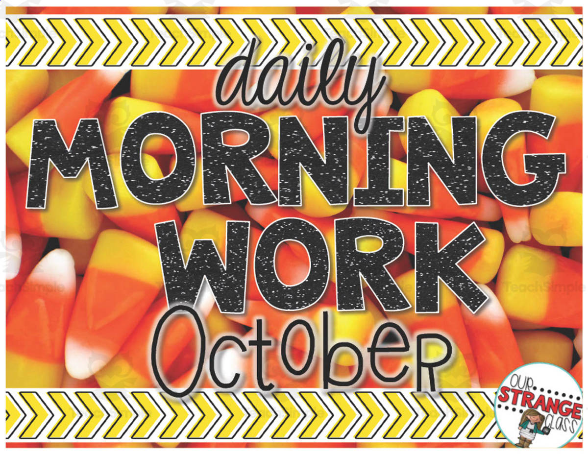 An educational teaching resource from Our Strange Class entitled Daily Morning Work for October downloadable at Teach Simple.