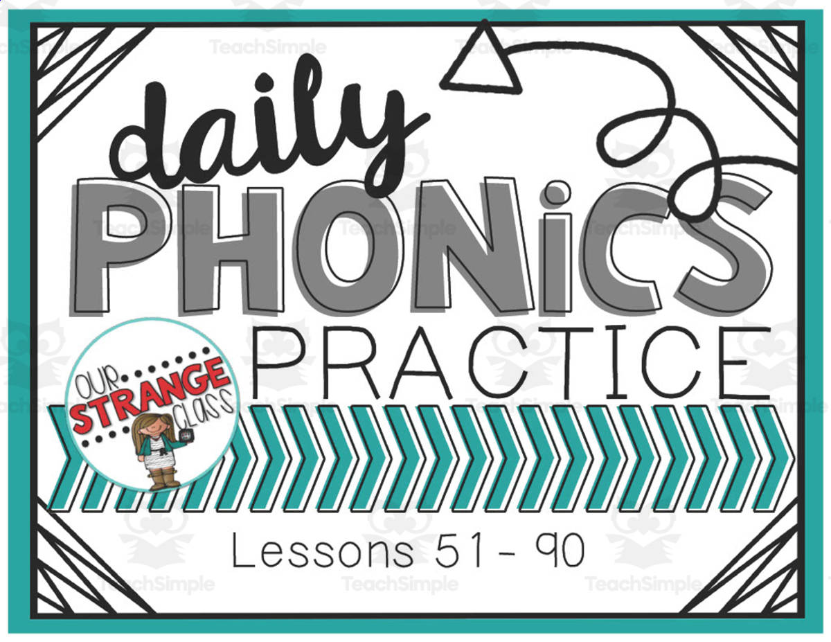 An educational teaching resource from Our Strange Class entitled Daily Phonics Practice: Lessons 51-90 downloadable at Teach Simple.