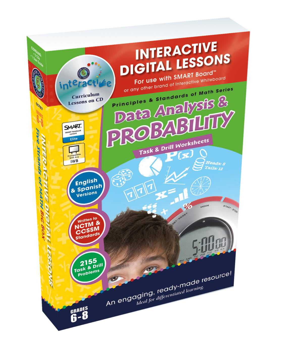 An educational teaching resource from Classroom Complete Press entitled Data Analysis & Probability - Digital Lesson Plan Gr. 6-8 | PC Software downloadable at Teach Simple.