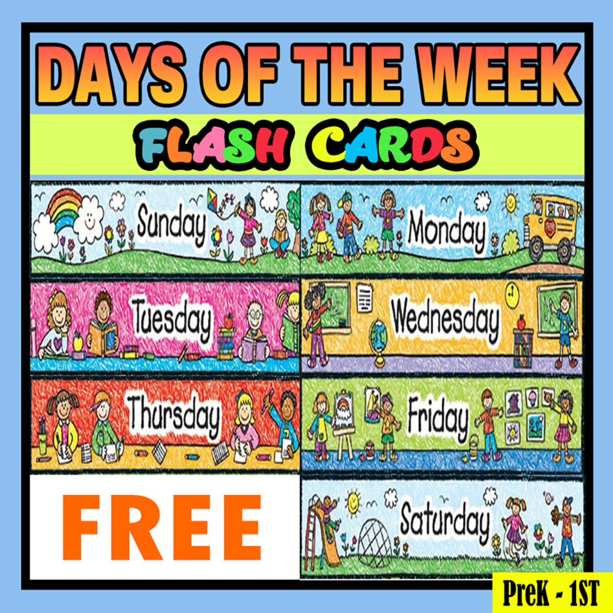 An educational teaching resource from Bambolina55 entitled Days of the week for Pre, Kindergarten and 1st Grade downloadable at Teach Simple.