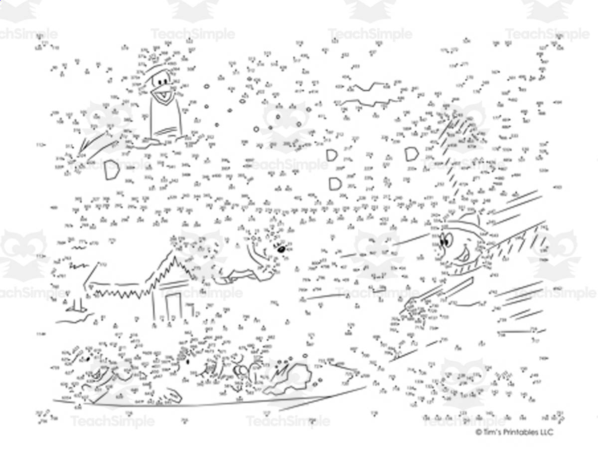 An educational teaching resource from Tim's Printables entitled December Dot-to-Dot PDF - Winter / Christmas Printable! downloadable at Teach Simple.