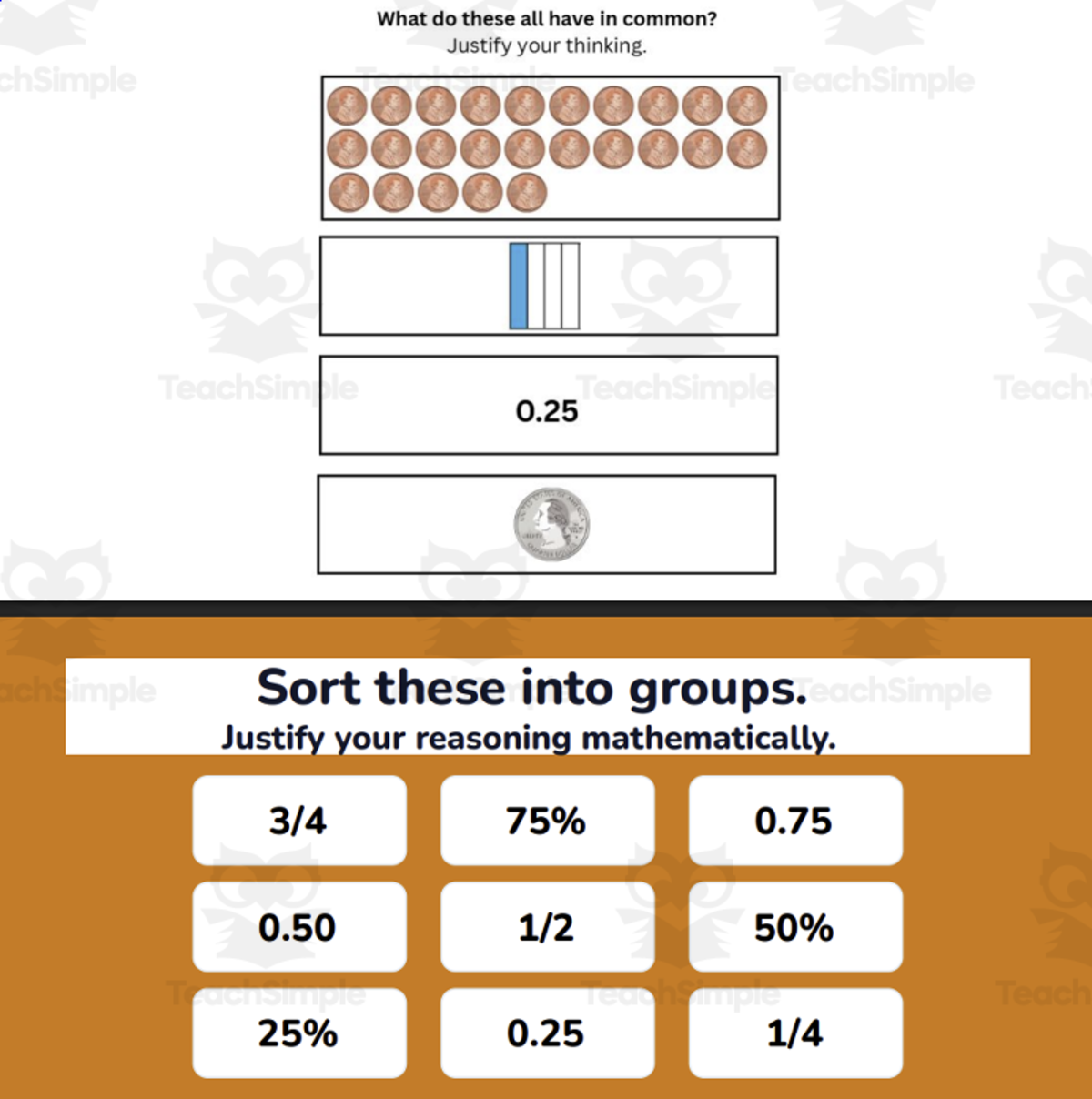 Decimal, Fraction, Percent Money Math Talks preview