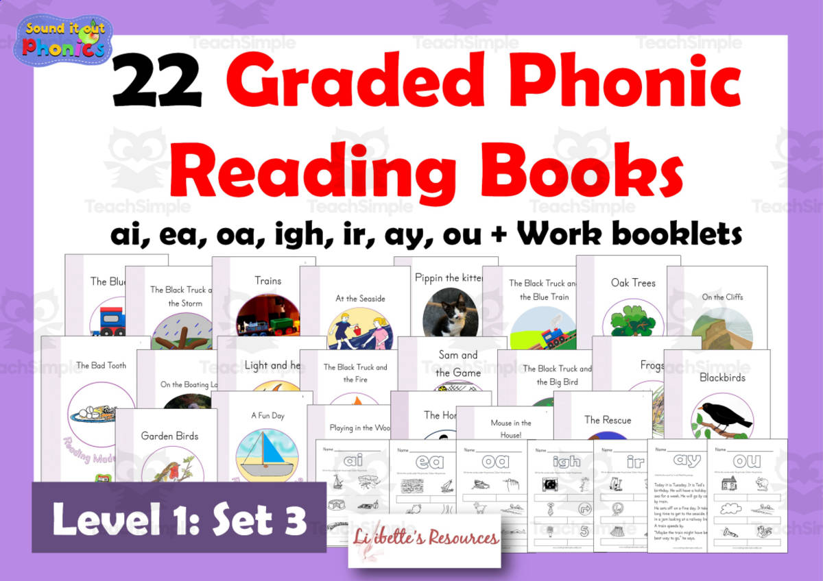 An educational teaching resource from Lilibette's Resources entitled Decodable Phonic Reading Books: ai, ea, oa, igh, ir, ay, ou downloadable at Teach Simple.