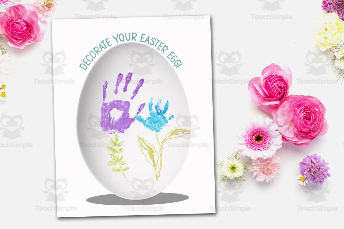 An educational teaching resource from Forever June Digital Design entitled Decorate Easter Egg Craft downloadable at Teach Simple.