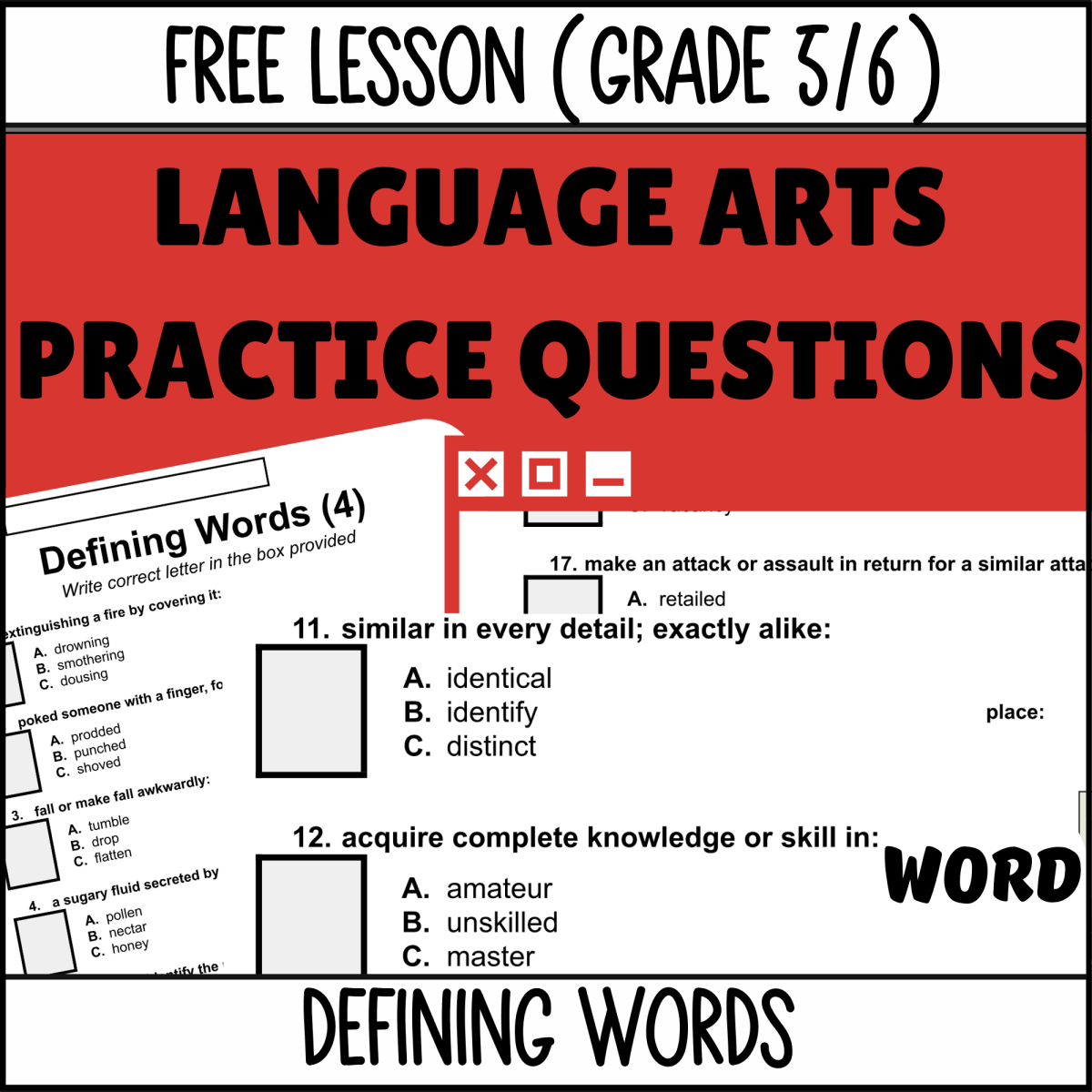 An educational teaching resource from Cored Education entitled Defining Words Sample Lesson - Vocabulary Grade 5-6 (Word) downloadable at Teach Simple.