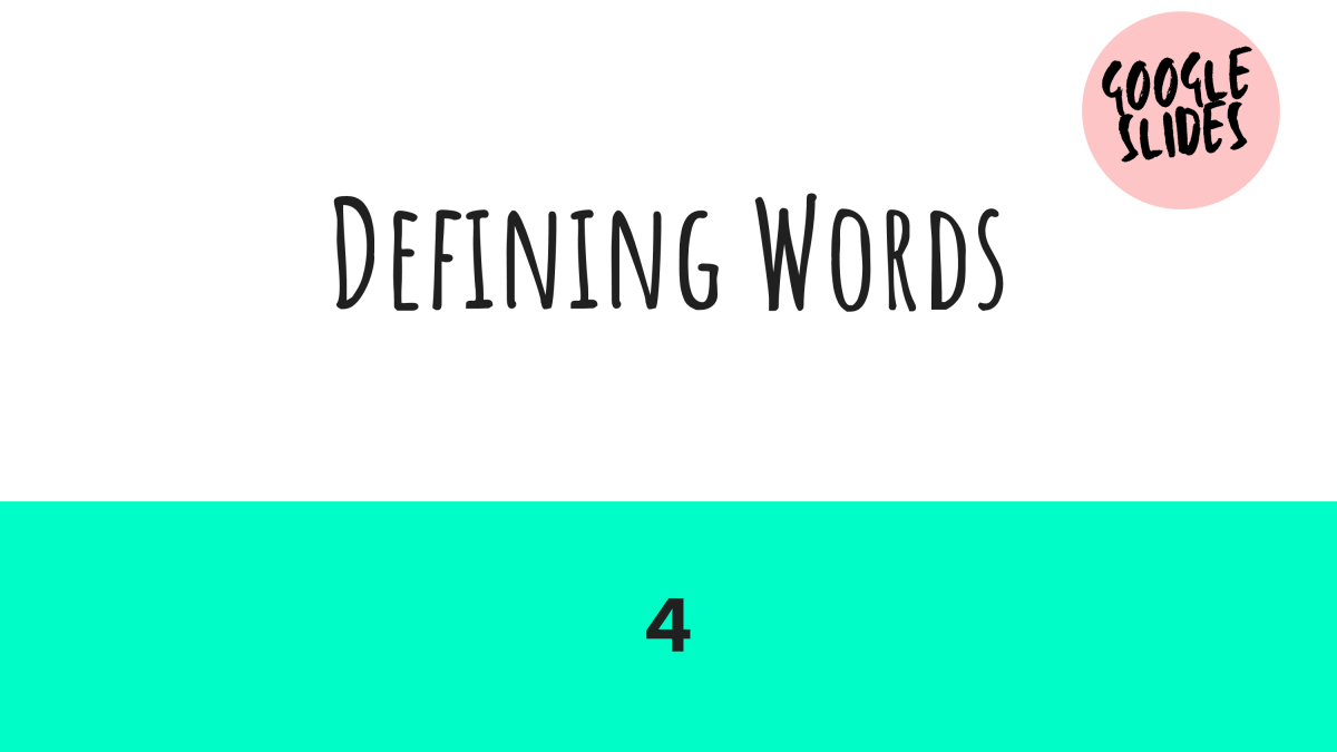 An educational teaching resource from Cored Education entitled Defining Words Sample - Vocabulary Grade 3-4 (Slides) downloadable at Teach Simple.