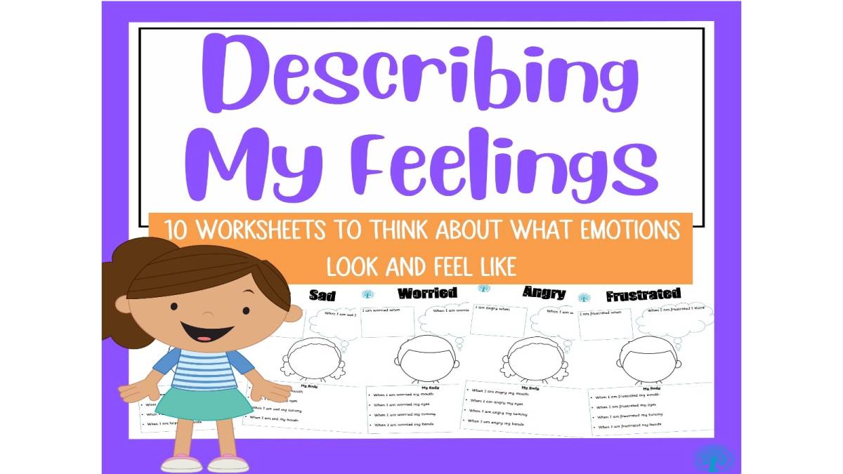 An educational teaching resource from SEN Resource Source entitled Describing My Feelings Worksheet Set downloadable at Teach Simple.