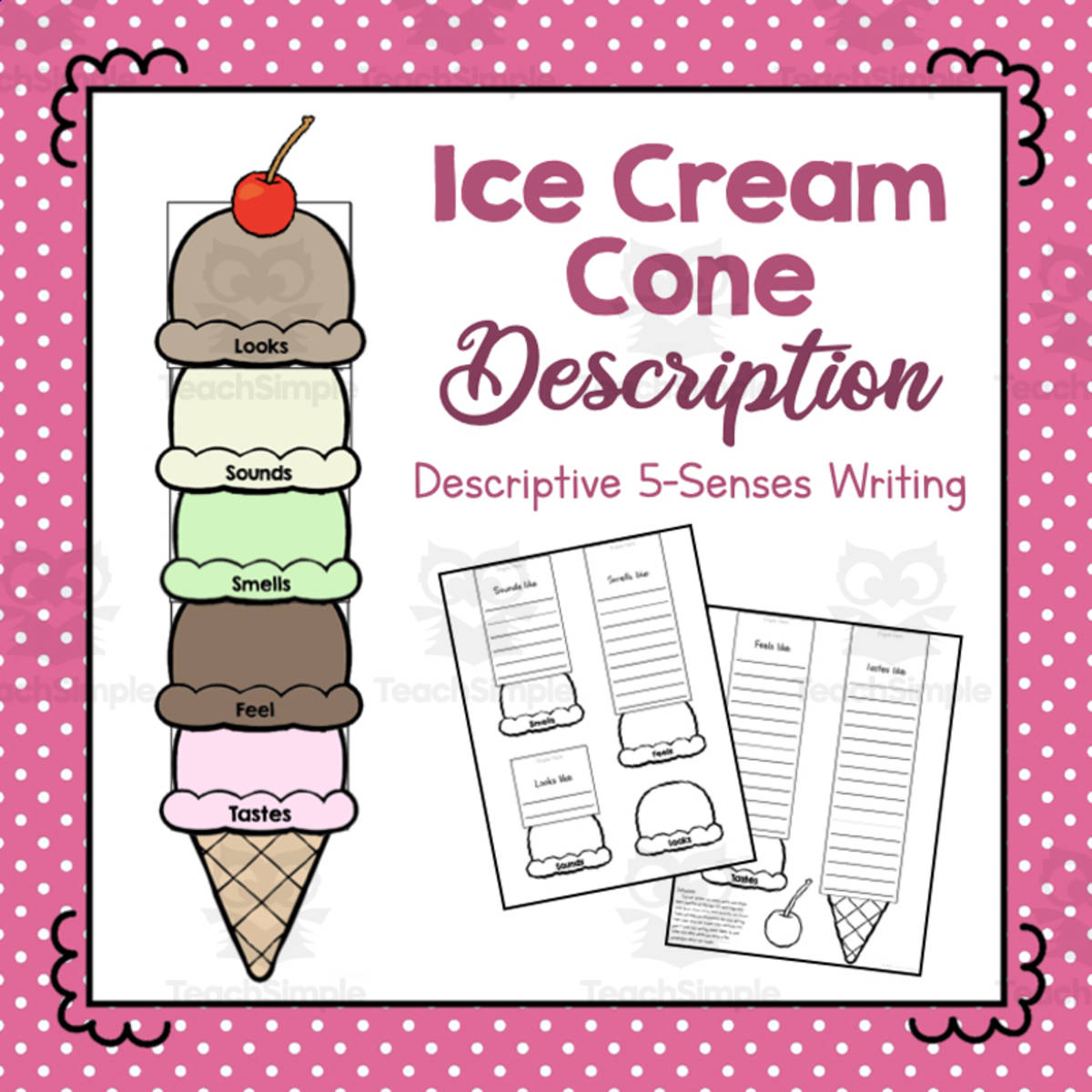An educational teaching resource from Simply Schoolgirl entitled Descriptive | Writing Prompts by Genre | Idea Starters for Poems downloadable at Teach Simple.