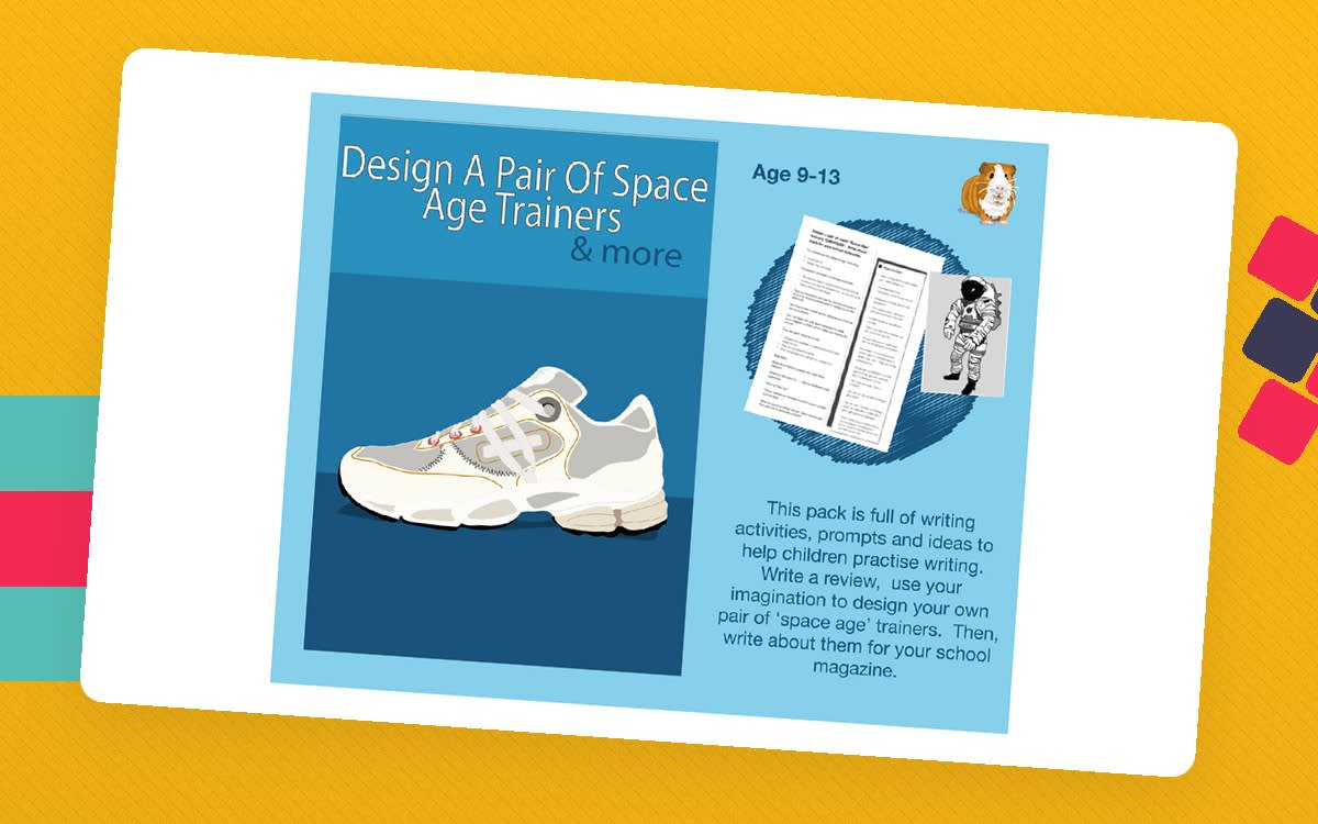 An educational teaching resource from Guinea Pig Education entitled Design A Pair Of Space Age Trainers (9-13 years) downloadable at Teach Simple.