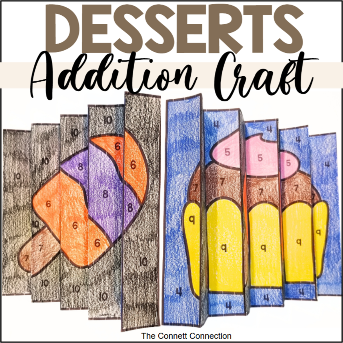An educational teaching resource from The Connett Connection entitled Dessert Themed Agamograph Addition Craft downloadable at Teach Simple.