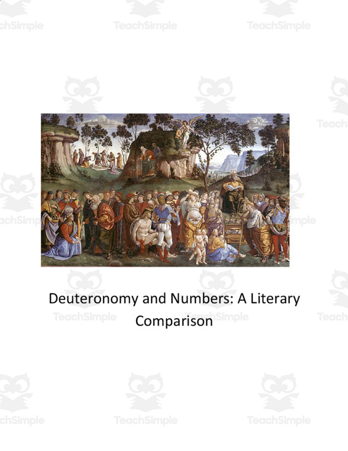 An educational teaching resource from Creative Educator entitled Deuteronomy and Numbers: A Literary Comparison downloadable at Teach Simple.