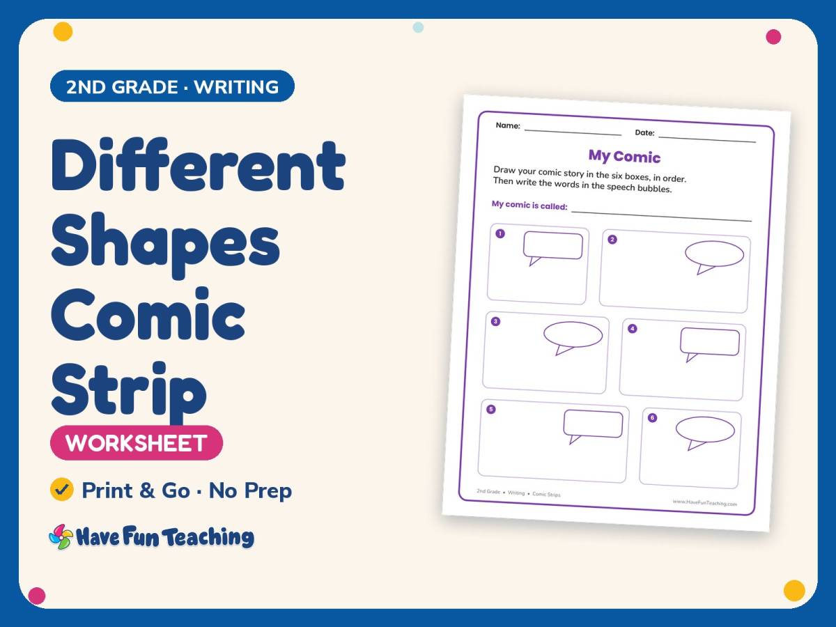 Different Shapes Comic Strip Worksheet – 2nd Grade Comic Strips preview
