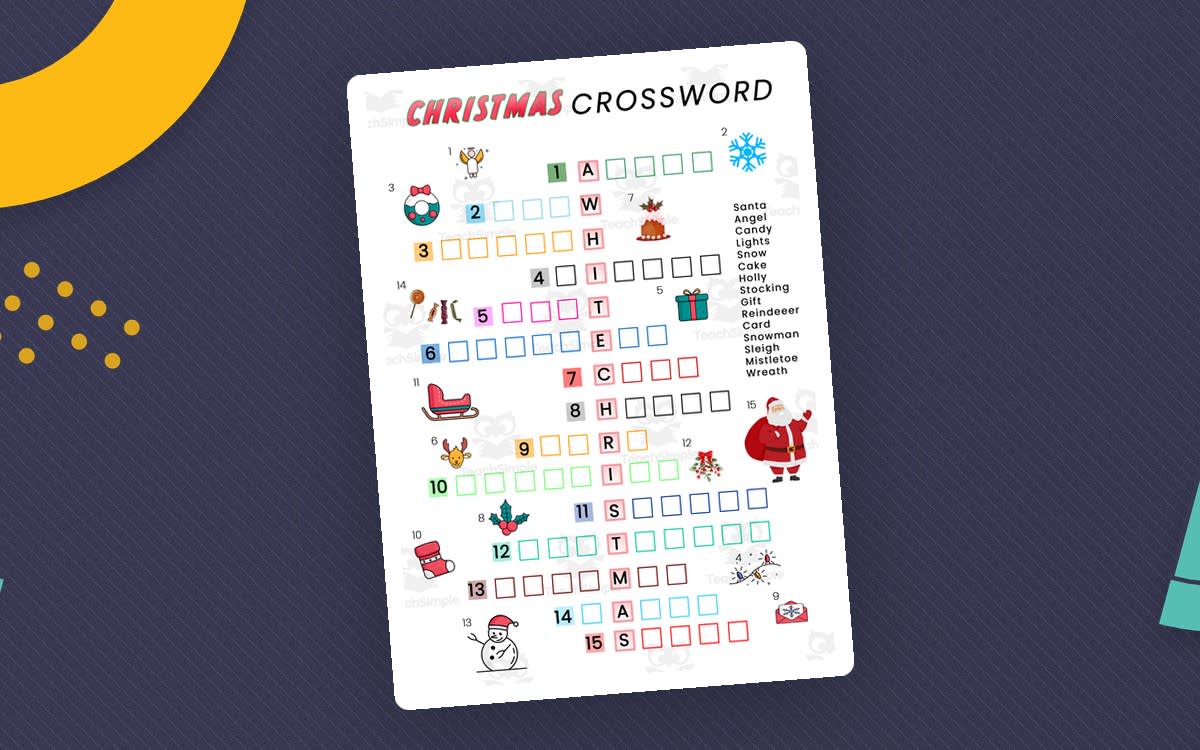 An educational teaching resource from The Laughing Linguist entitled Differentiated Christmas crossword for ESL learners downloadable at Teach Simple.