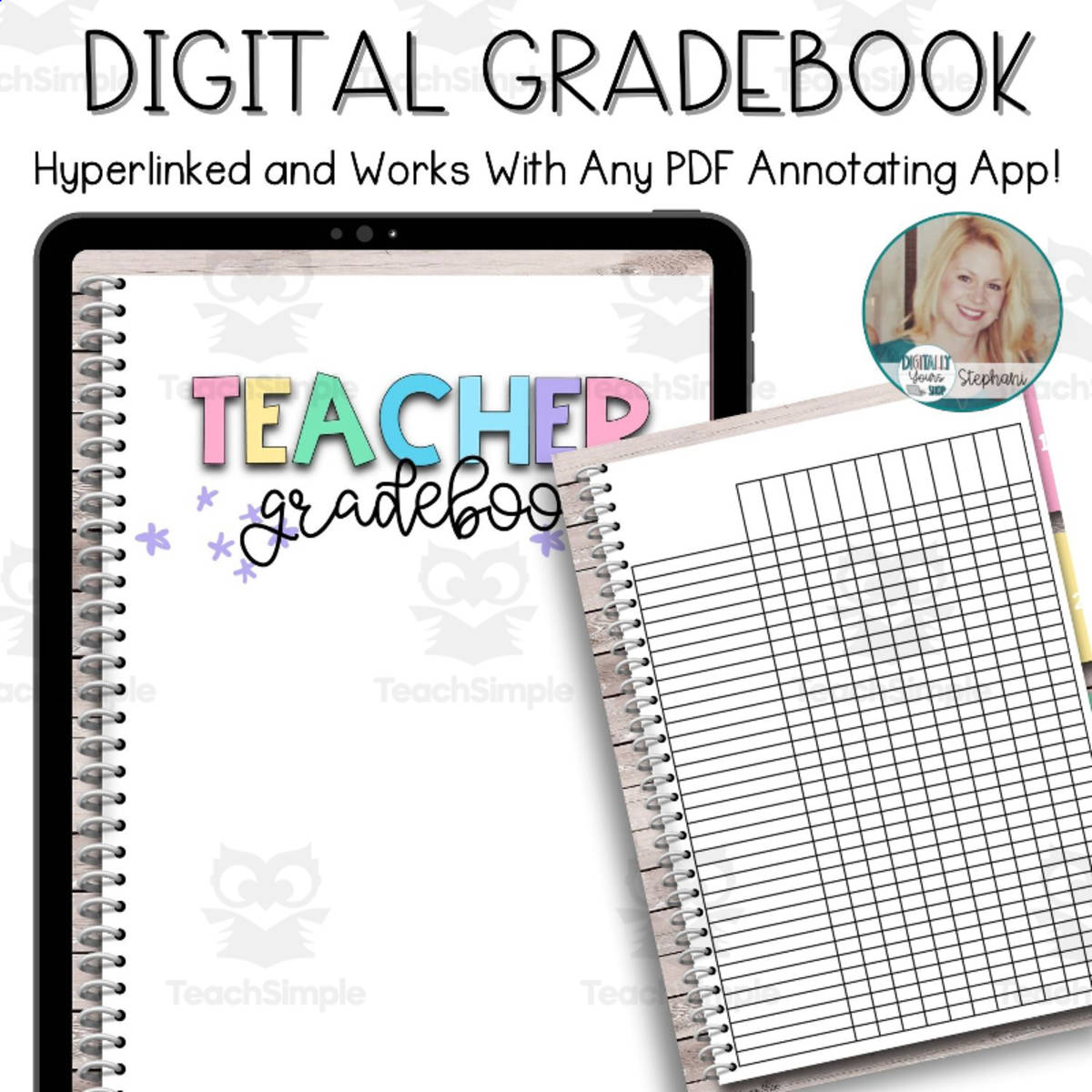 An educational teaching resource from Digitally Yours Shop entitled Digital Grade Book for PDF Annotating: Pastel Bright downloadable at Teach Simple.