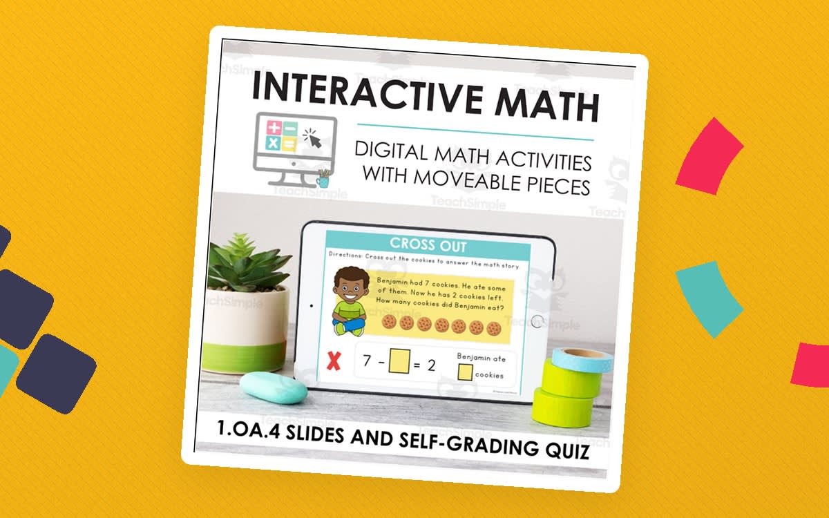 An educational teaching resource from Markers and Minions entitled Digital Math for 1.OA.4 - Apply Properties of Operation Problems (Slides + Self-Grading Quiz) downloadable at Teach Simple.