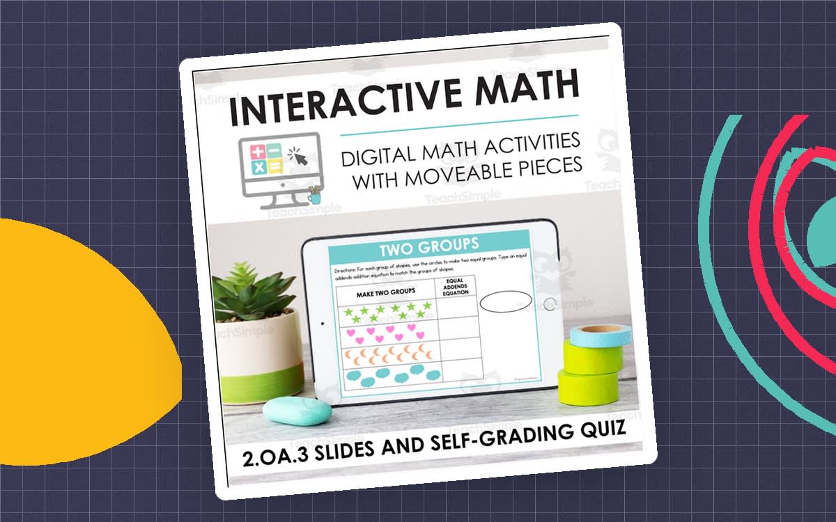 An educational teaching resource from Markers and Minions entitled Digital Math for 2.OA.3 - Foundations for Multiplication (Slides + Self-Grading Quiz) downloadable at Teach Simple.