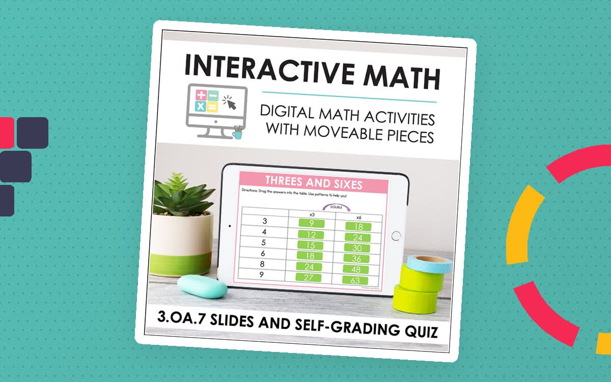 An educational teaching resource from Markers and Minions entitled Digital Math for 3.OA.7 - Division + Mult. Fluency (Slides + Self-Grading Quiz) downloadable at Teach Simple.