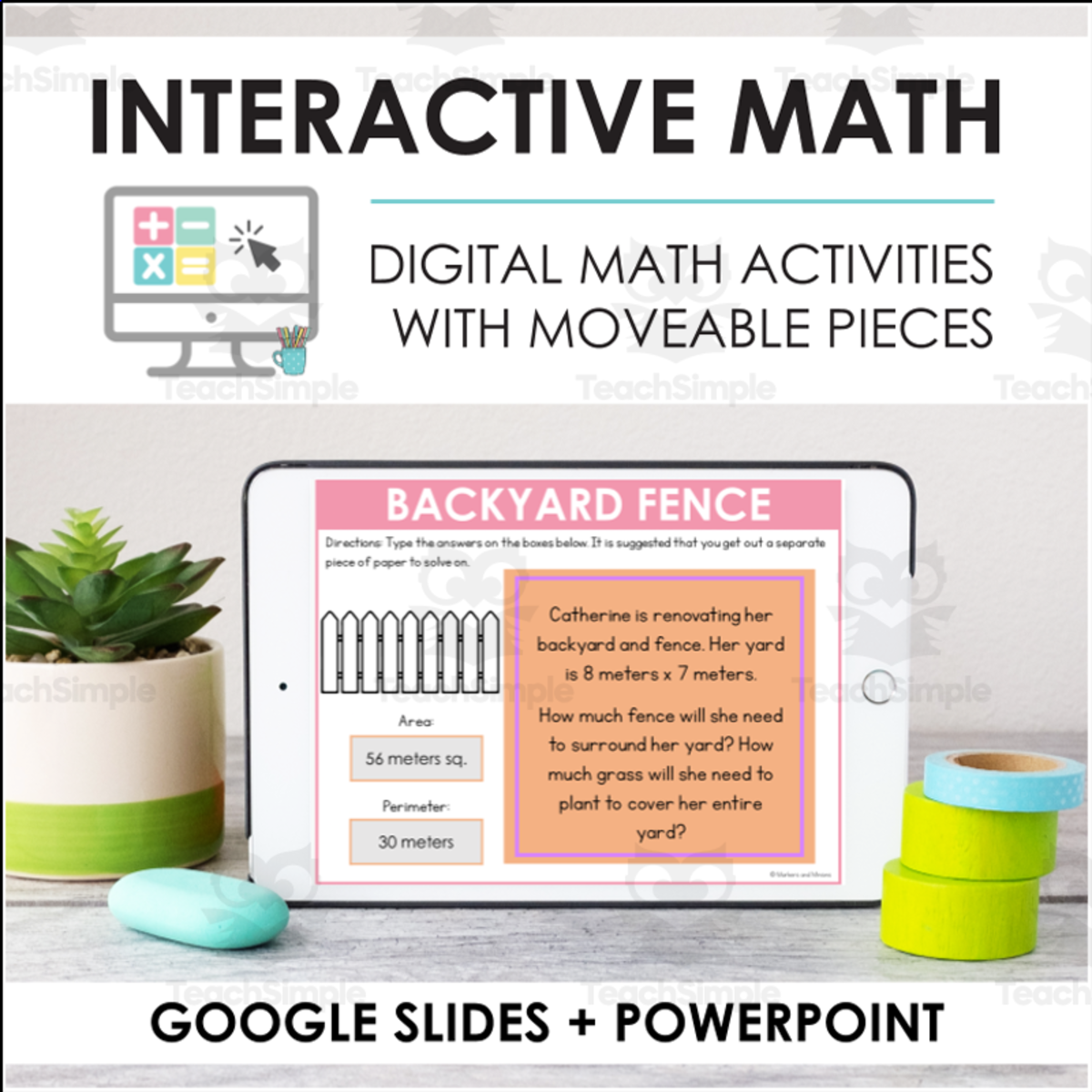 An educational teaching resource from Markers and Minions entitled Digital Math for 4th Grade MATH Standards - (BUNDLE of Slides + Self-Grading Quiz) downloadable at Teach Simple.