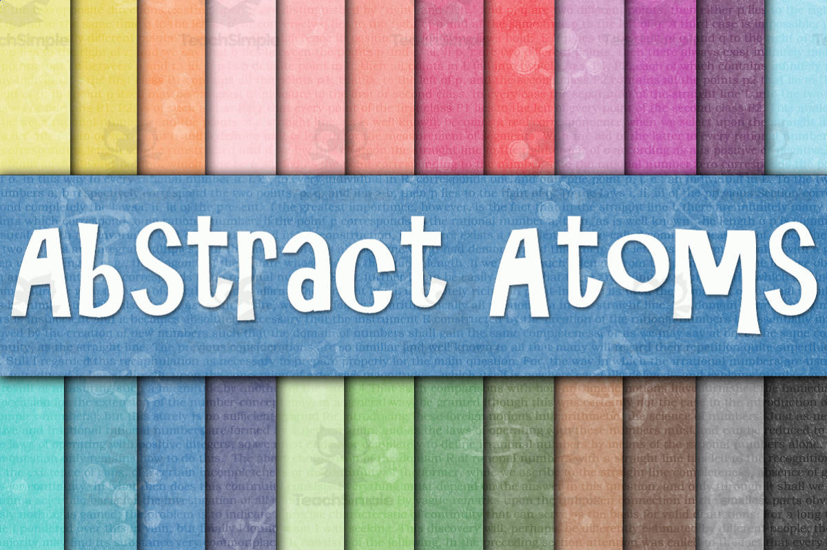 An educational teaching resource from OldMarket entitled Digital Paper: Atoms Digital downloadable at Teach Simple.