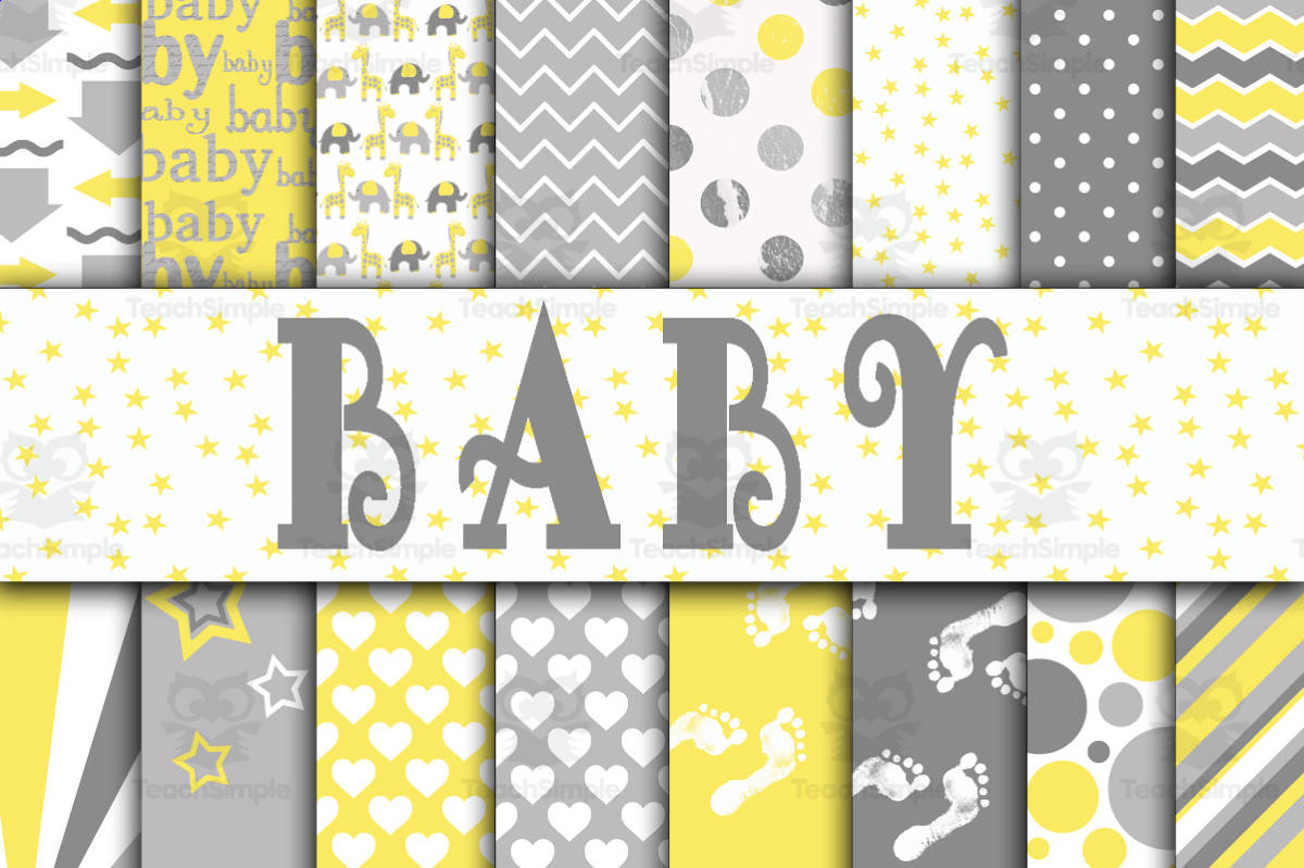 An educational teaching resource from OldMarket entitled Digital Paper: Baby Yellow and Gray downloadable at Teach Simple.