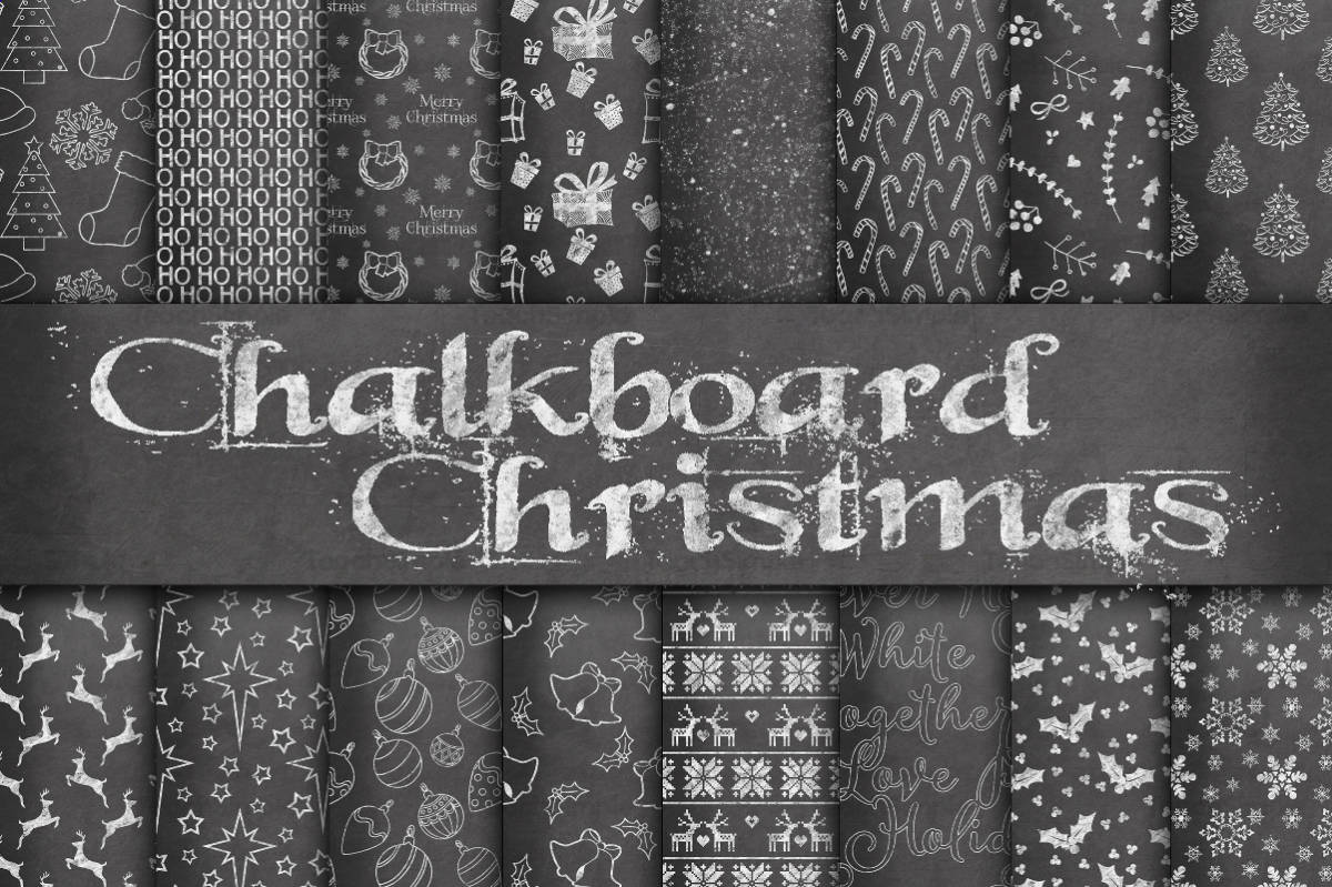 An educational teaching resource from OldMarket entitled Digital Paper: Chalkboard Christmas downloadable at Teach Simple.