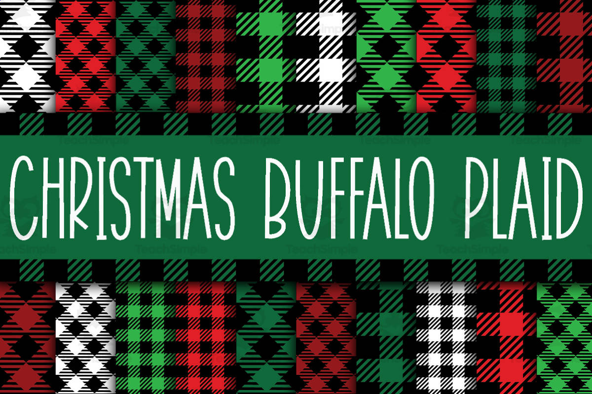 An educational teaching resource from OldMarket entitled Digital Paper: Christmas Buffalo Plaid downloadable at Teach Simple.