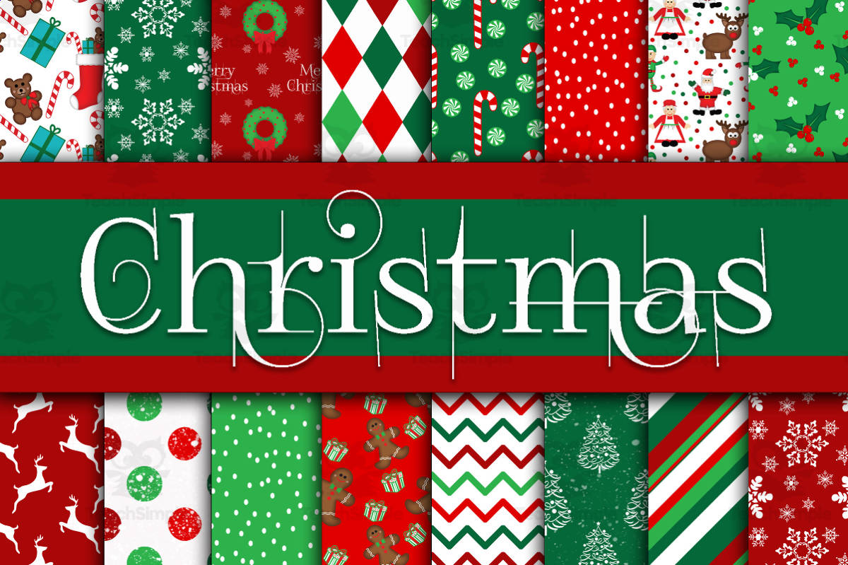 An educational teaching resource from OldMarket entitled Digital Paper: Christmas Letter Size downloadable at Teach Simple.