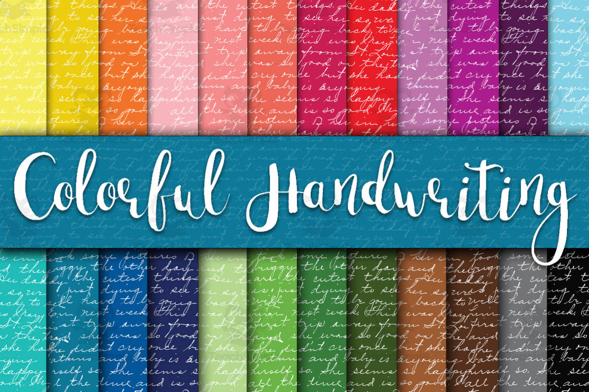 An educational teaching resource from OldMarket entitled Digital Paper: Colorful Handwriting downloadable at Teach Simple.
