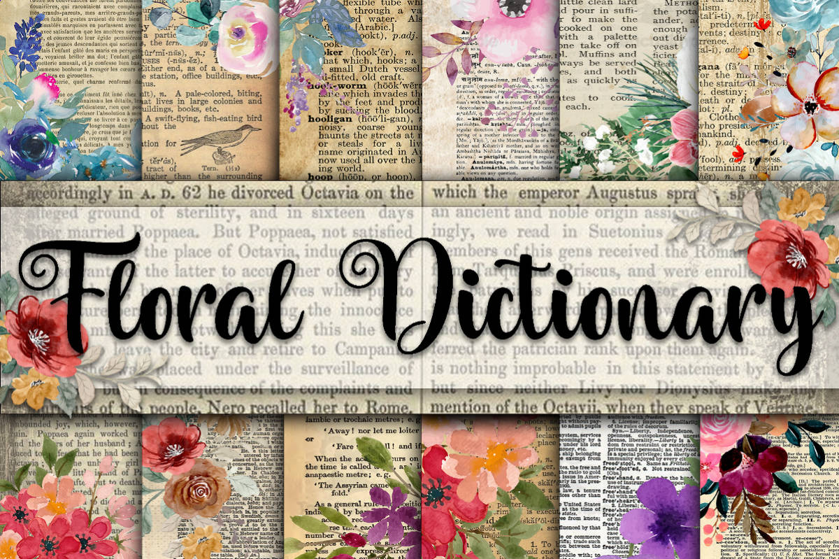 An educational teaching resource from OldMarket entitled Digital Paper: Floral Dictionary downloadable at Teach Simple.