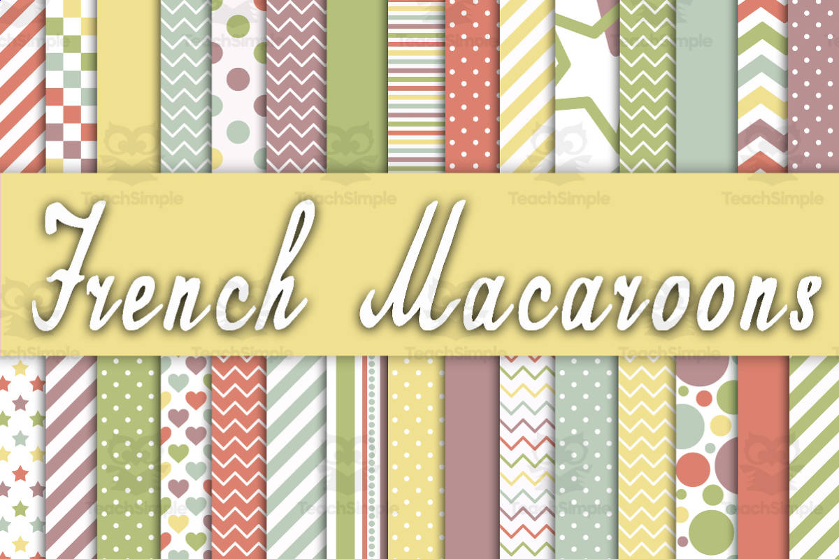An educational teaching resource from OldMarket entitled Digital Paper: French Macaroons downloadable at Teach Simple.