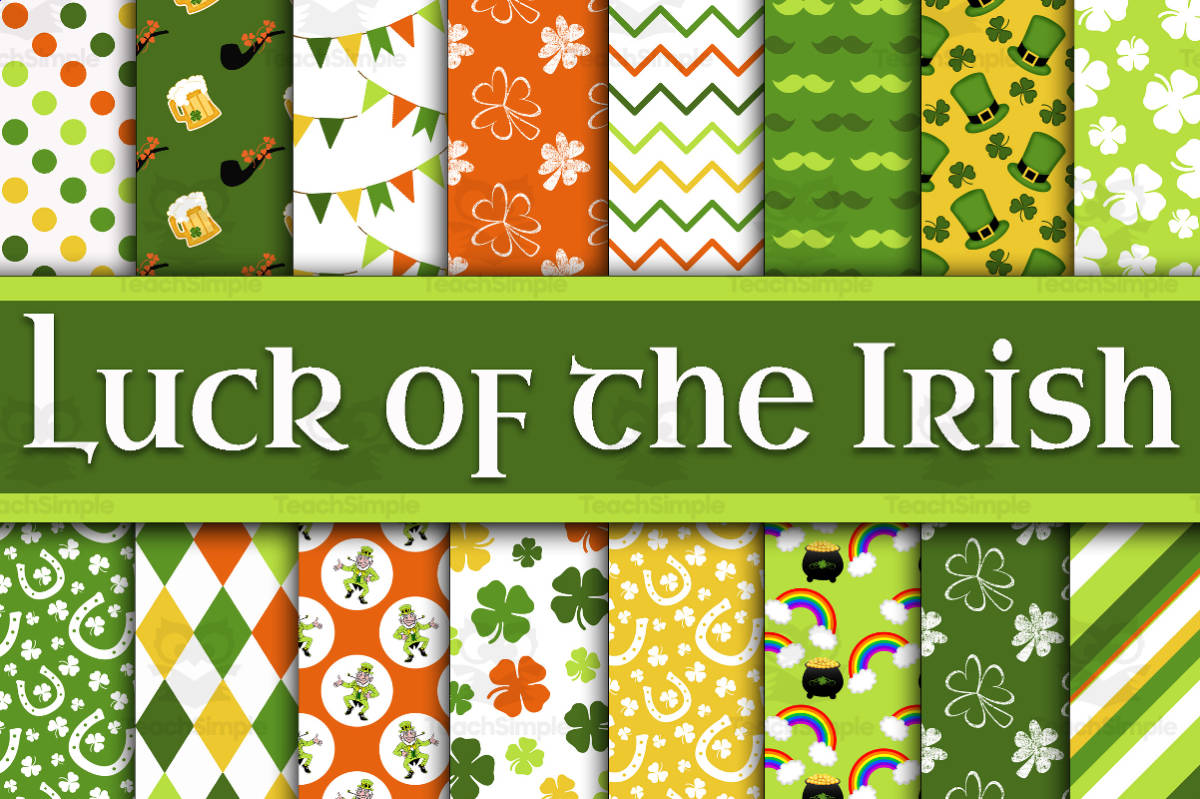 An educational teaching resource from OldMarket entitled Digital Paper: Luck of the Irish downloadable at Teach Simple.
