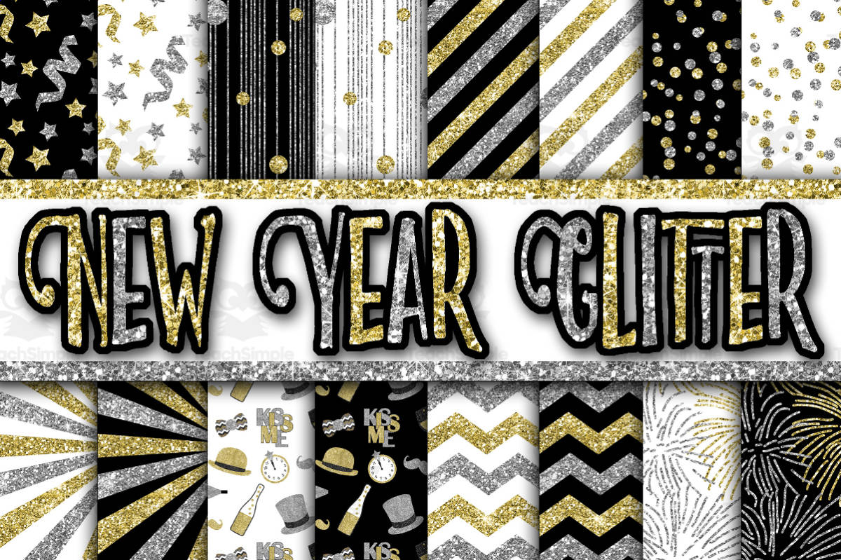 An educational teaching resource from OldMarket entitled Digital Paper: New Years Glitter downloadable at Teach Simple.