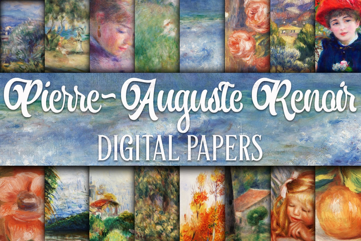 An educational teaching resource from OldMarket entitled Digital Paper: Pierre-Auguste Renoir downloadable at Teach Simple.