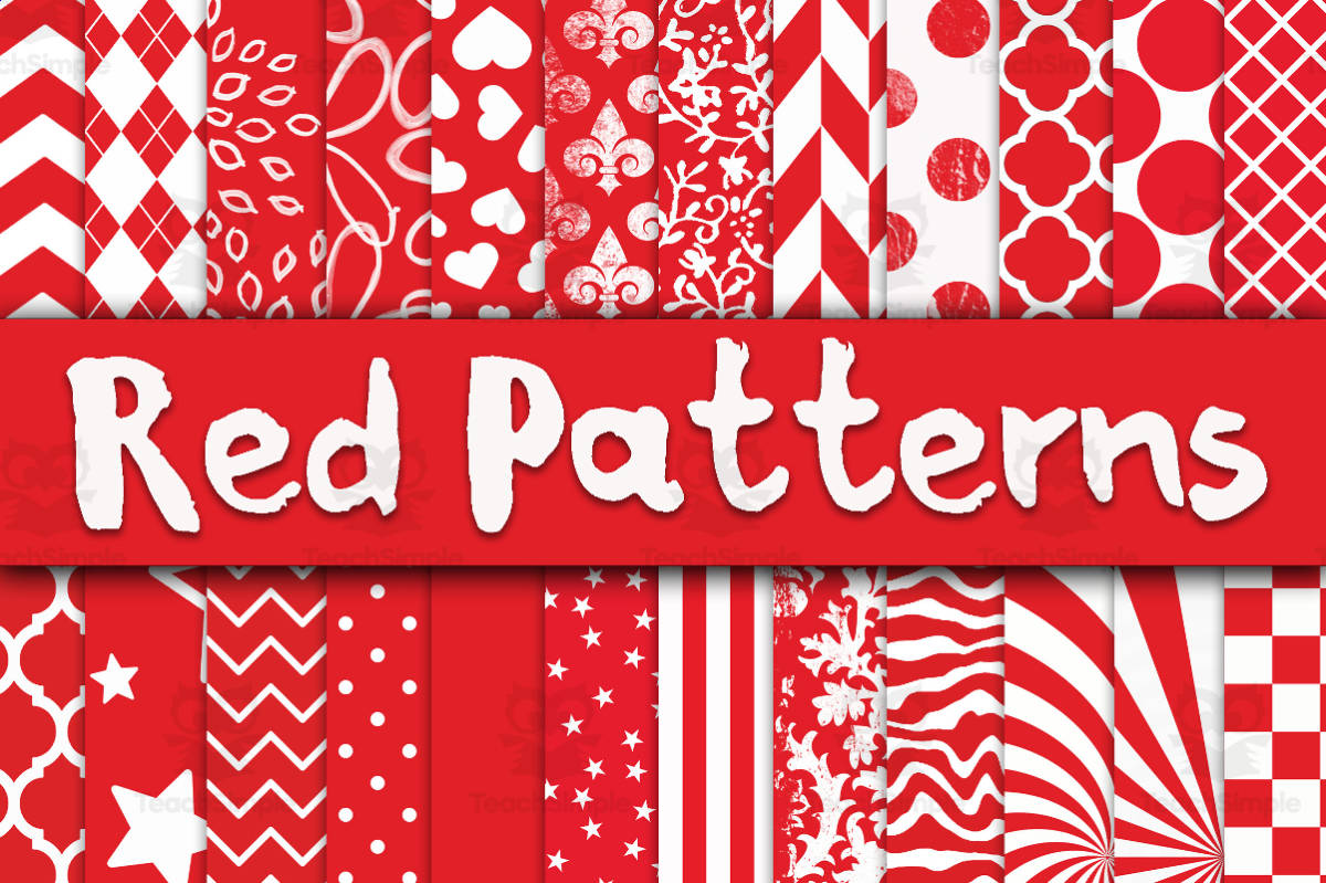 An educational teaching resource from OldMarket entitled Digital Paper: Red Patterns downloadable at Teach Simple.