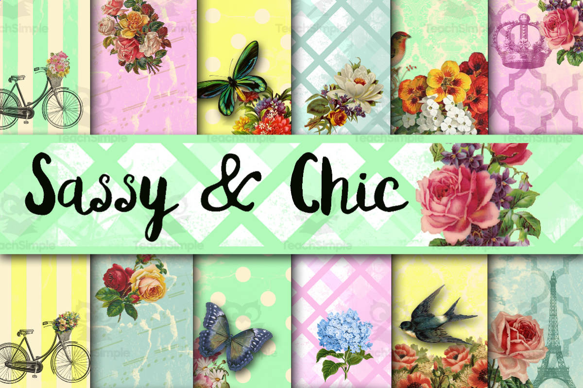 An educational teaching resource from OldMarket entitled Digital Paper: Sassy and Chic downloadable at Teach Simple.