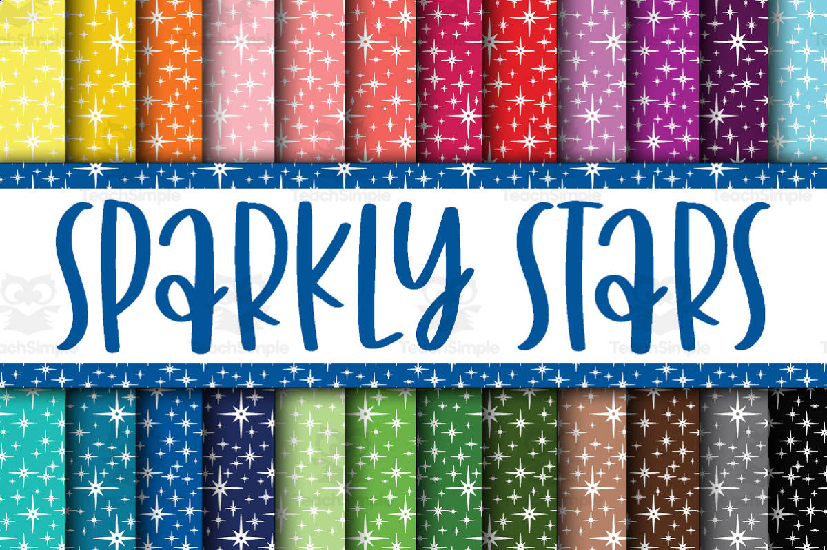 An educational teaching resource from OldMarket entitled Digital Paper: Sparkly Stars downloadable at Teach Simple.