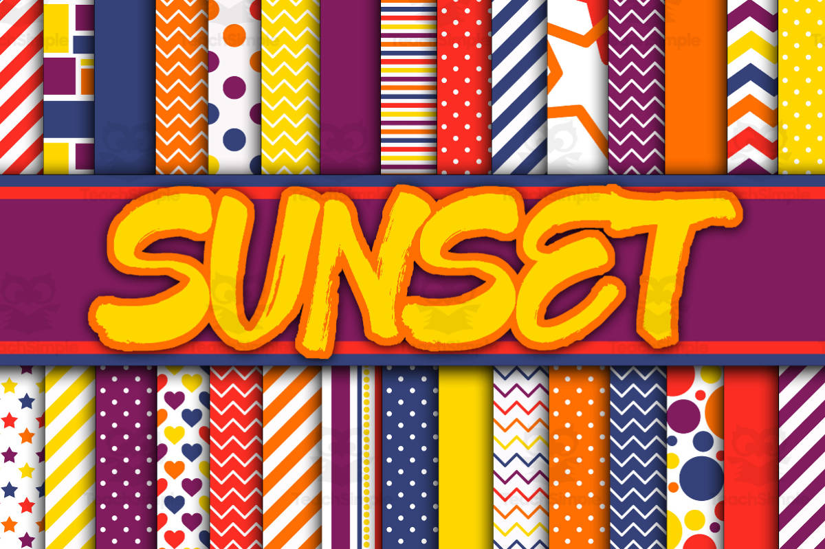An educational teaching resource from OldMarket entitled Digital Paper: Sunset downloadable at Teach Simple.