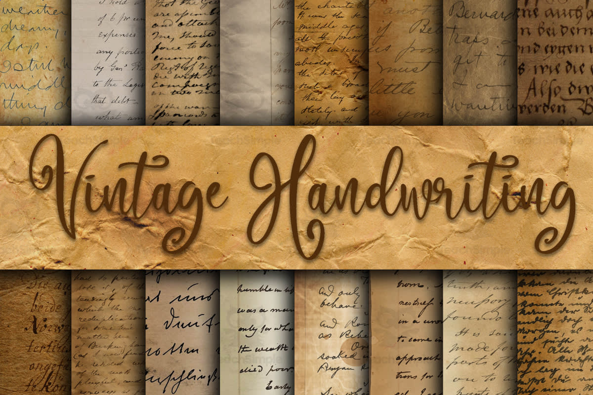 An educational teaching resource from OldMarket entitled Digital Paper: Vintage Handwriting downloadable at Teach Simple.